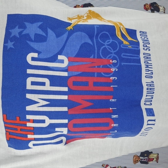Vintage Atlanta Summer Olympics Avon The Olympic Women M/L white graphic t-shirt - Picture 3 of 7